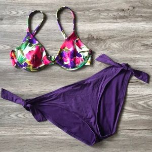 WASSIMO Tie Bikini Bottom in Purple